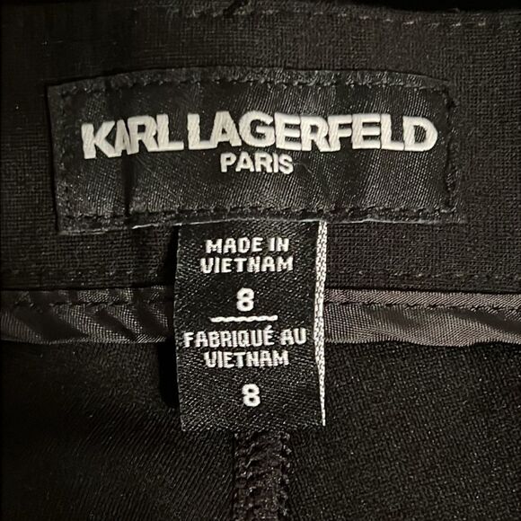 Karl Lagerfeld Black Stretch Straight Leg Pants Size 8 - Picture 9 of 10